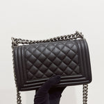 Load image into Gallery viewer, Chanel Leboy Small Black Calfskin Ruthenium Hardware
