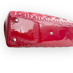 Load image into Gallery viewer, Christian Dior Lady Dior Large, Cherry Red Patent Leather, Silver Hardware
