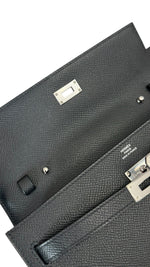 将图片加载到图库查看器，Hermes Kelly To Go Black Epsom Leather Palladium Hardware
