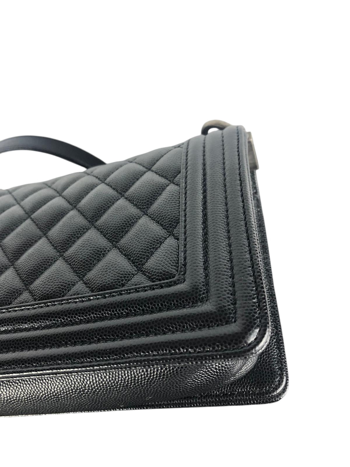 Chanel Leboy Small Quilted Black Caviar / Grained Calfskin, Ruthenium Hardware