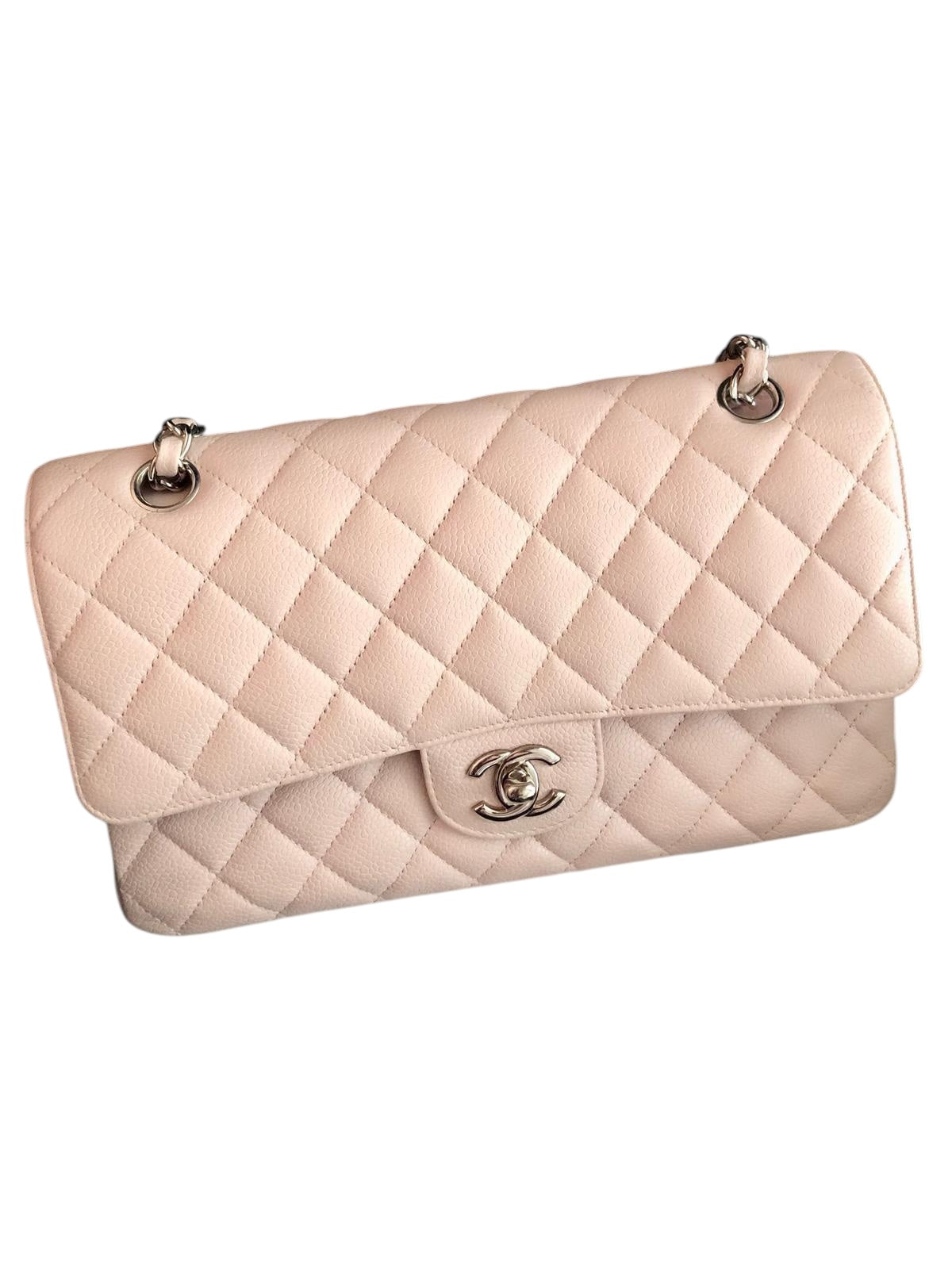 Chanel Timeless Classic Medium Cloud Pink Caviar Silver-tone Hardware M/L