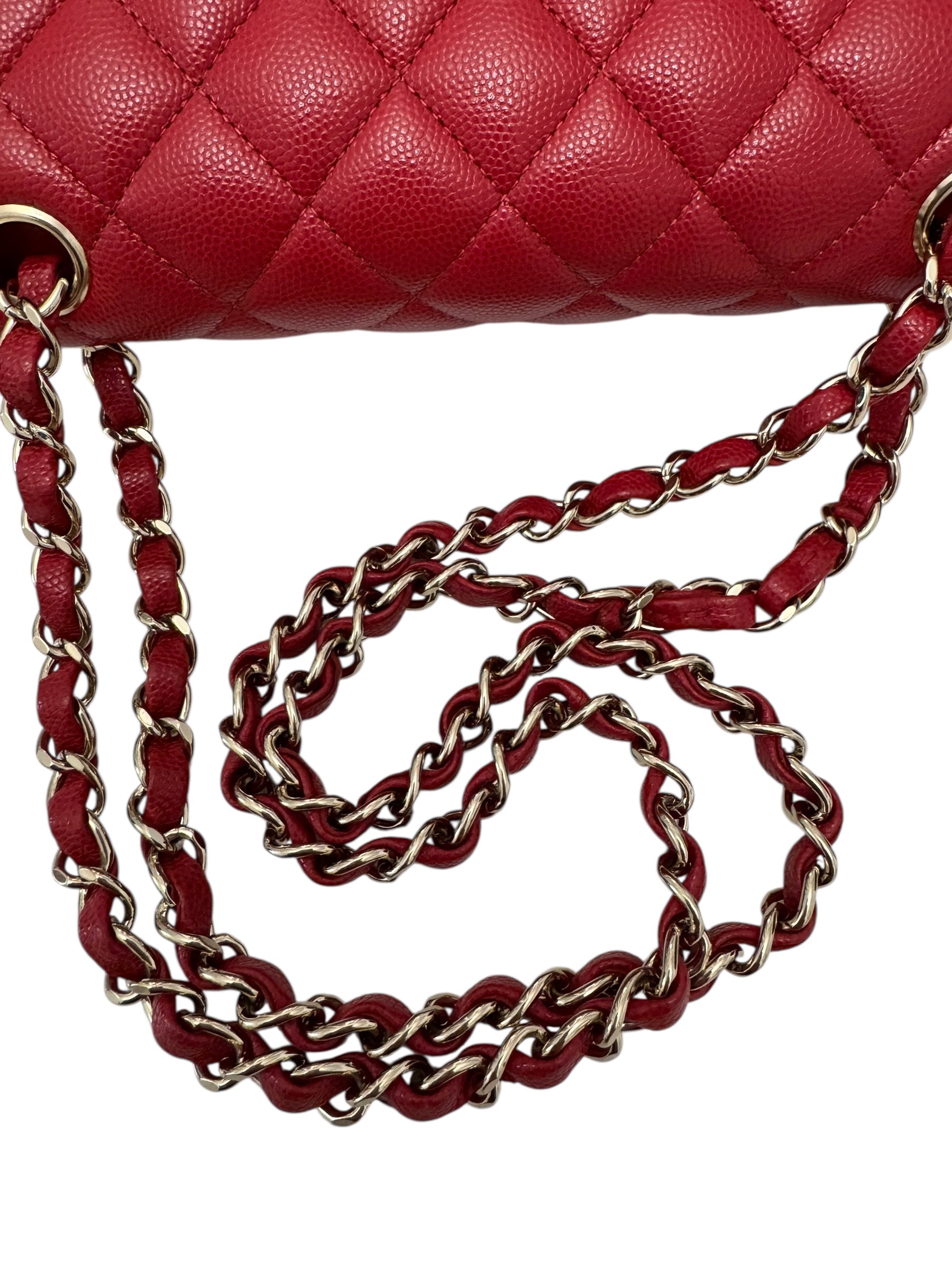 Chanel Timeless Classic Small 19B True Red Caviar Gold-tone Hardware