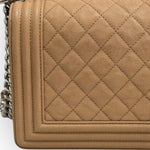 Load image into Gallery viewer, Chanel Leboy Old Medium Dark Beige Diamond Quilted Caviar Leather/Grained Calfskin, Shiny Silver-tone Hardware
