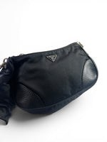 Load image into Gallery viewer, Prada Tessuto Leather and Nylon Baguette - Black, Silver-tone Hardware
