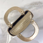 将图片加载到图库查看器，Christian Dior Lady Dior Mini Micro Cannage Pattern Gold
