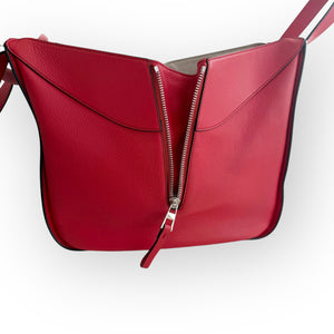 Loewe Hammock Bag Small, Red Grained Calfskin, Gold-tone Hardware