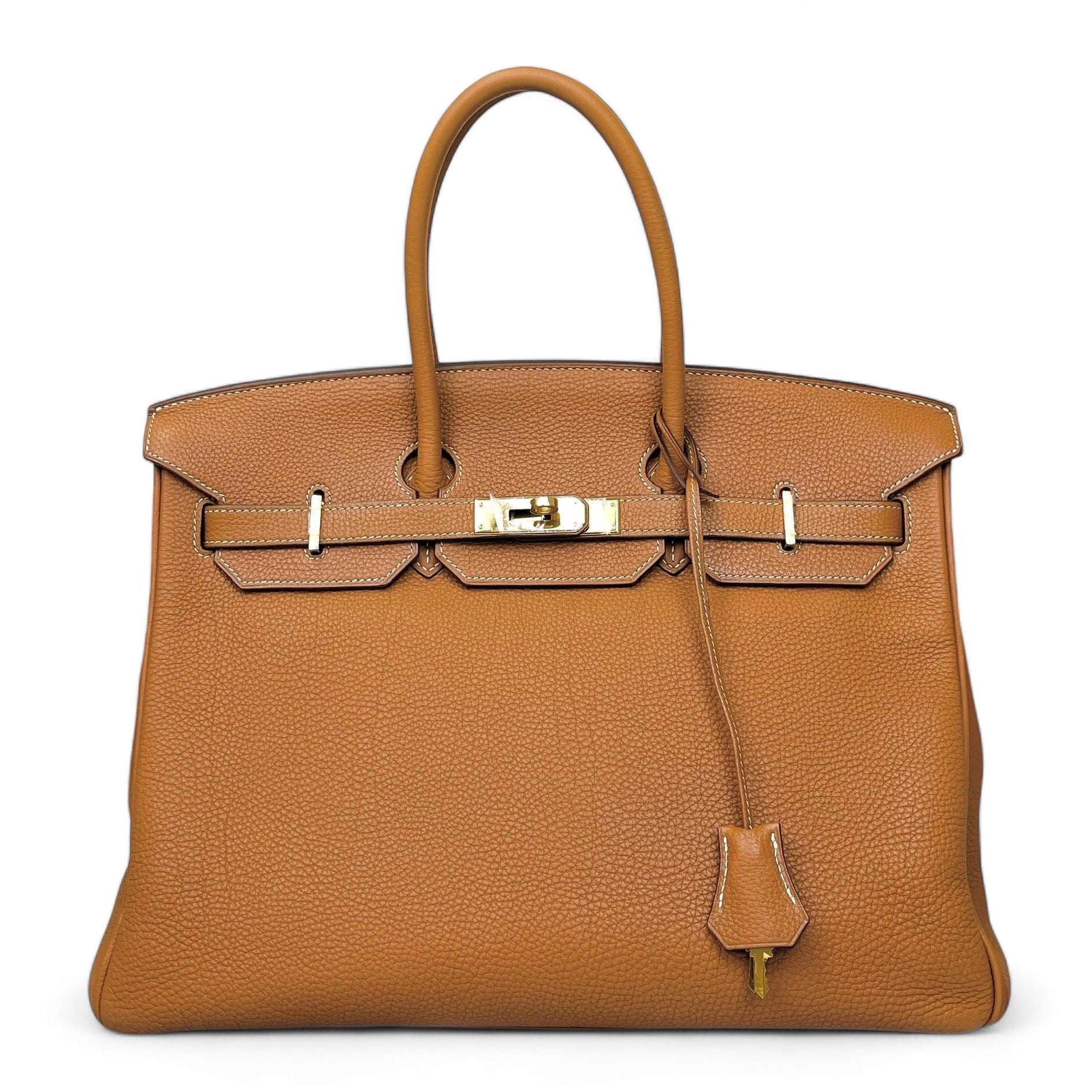 Hermes Birkin 35 Retourne Gold Togo 24kt Plated Gold Hardware