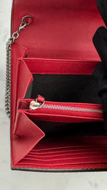 Charger l&#39;image dans la galerie, Gucci Dionysus Ebony/Beige GG Supreme Wallet on Chain, Silver-toned Hardware, Red Interior
