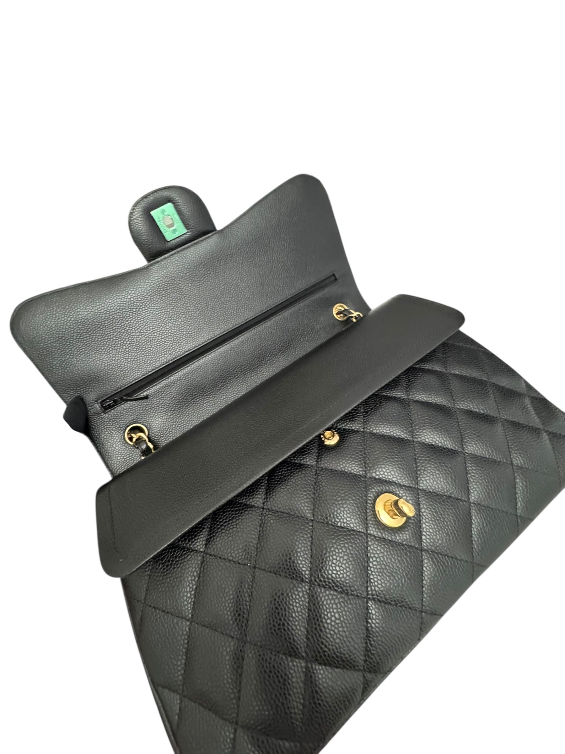 Chanel Timeless Classic Jumbo Black Caviar Gold-tone Hardware