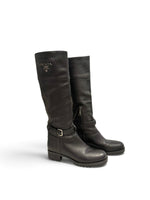 Load image into Gallery viewer, PRADA Knee-High Riding Boots, Black, Womens 7
