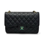 将图片加载到图库查看器，Chanel Timeless Classic Jumbo Black Caviar Gold-tone Hardware
