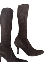 将图片加载到图库查看器，Stuart Weitzman Brown Suede Leather Boots, Size 6 EU
