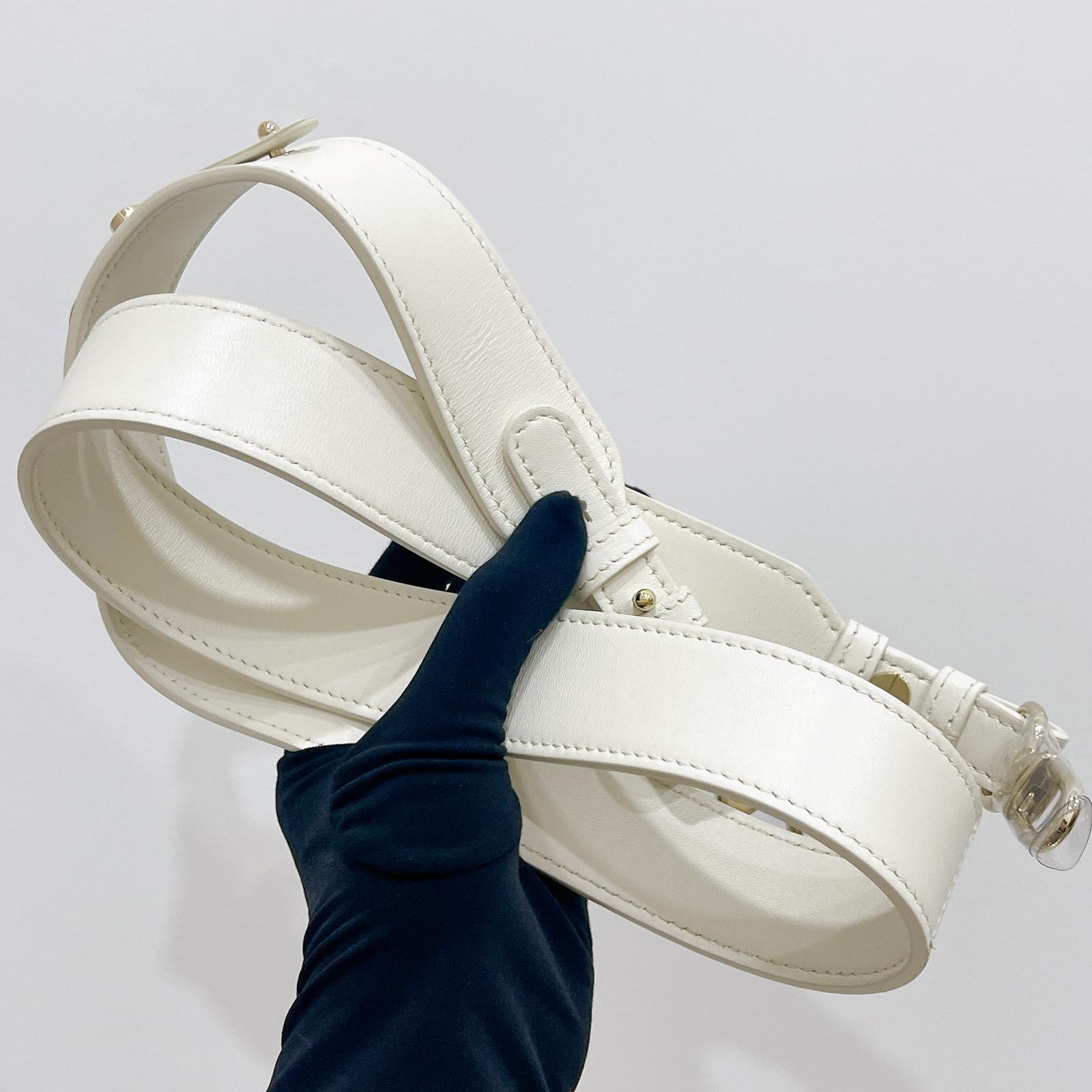 Christian Dior My Lady ABCDior Small White Lambskin Gold-tone Hardware