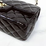 Load image into Gallery viewer, Chanel Classic Mini Black Patent Gold-tone Hardware
