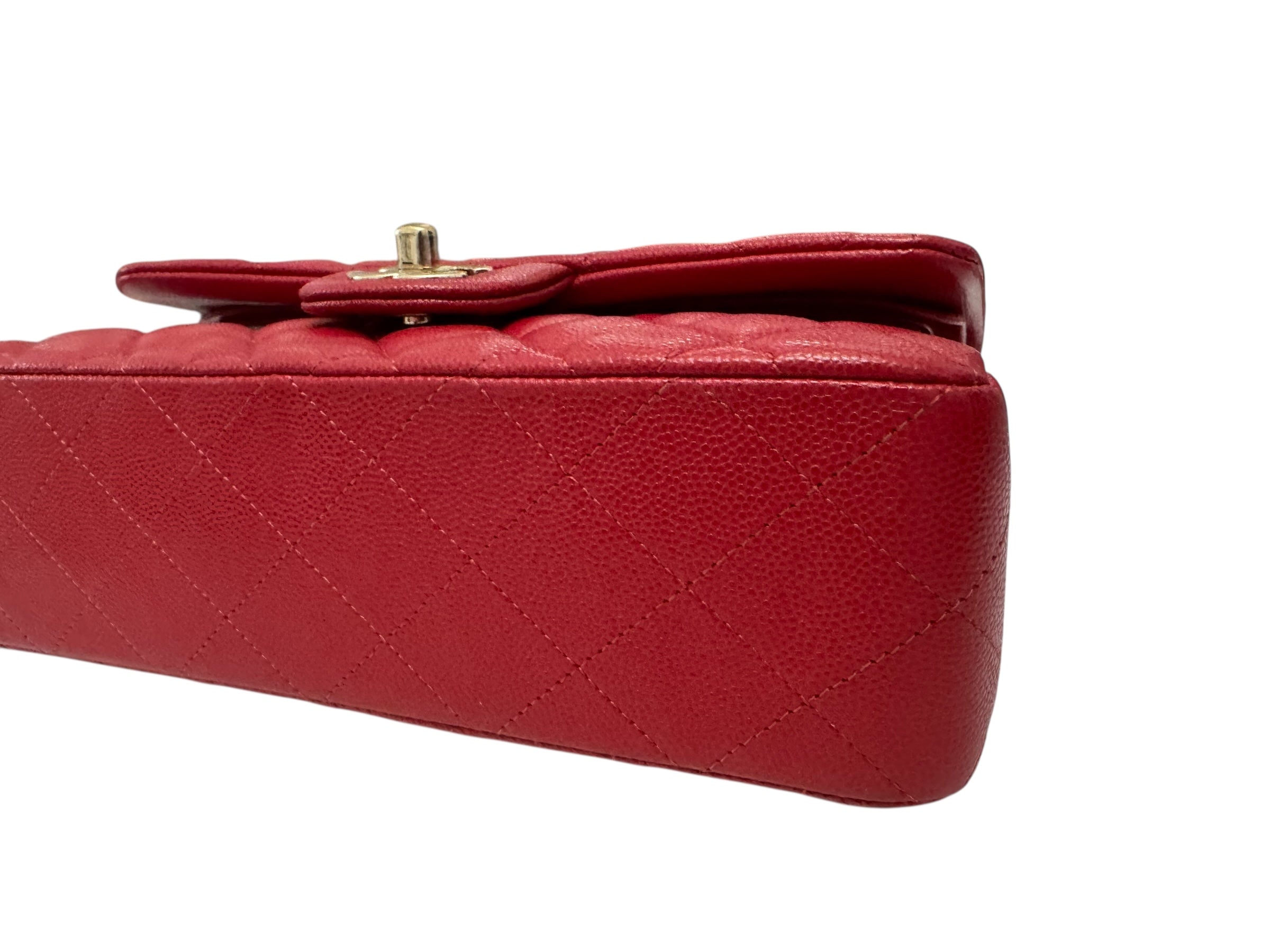 Chanel Timeless Classic Small 19B True Red Caviar Gold-tone Hardware
