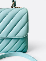 将图片加载到图库查看器，Chanel Trendy CC Small Chevron Sky Blue Lambskin Gold-tone Hardware
