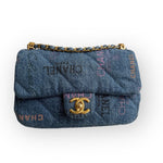 Load image into Gallery viewer, Chanel Classic Mini Rectangle 22P Blue Denim Mood, Gold-tone Hardware
