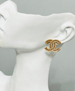 Load image into Gallery viewer, Chanel Large Gold Metal Earrings
