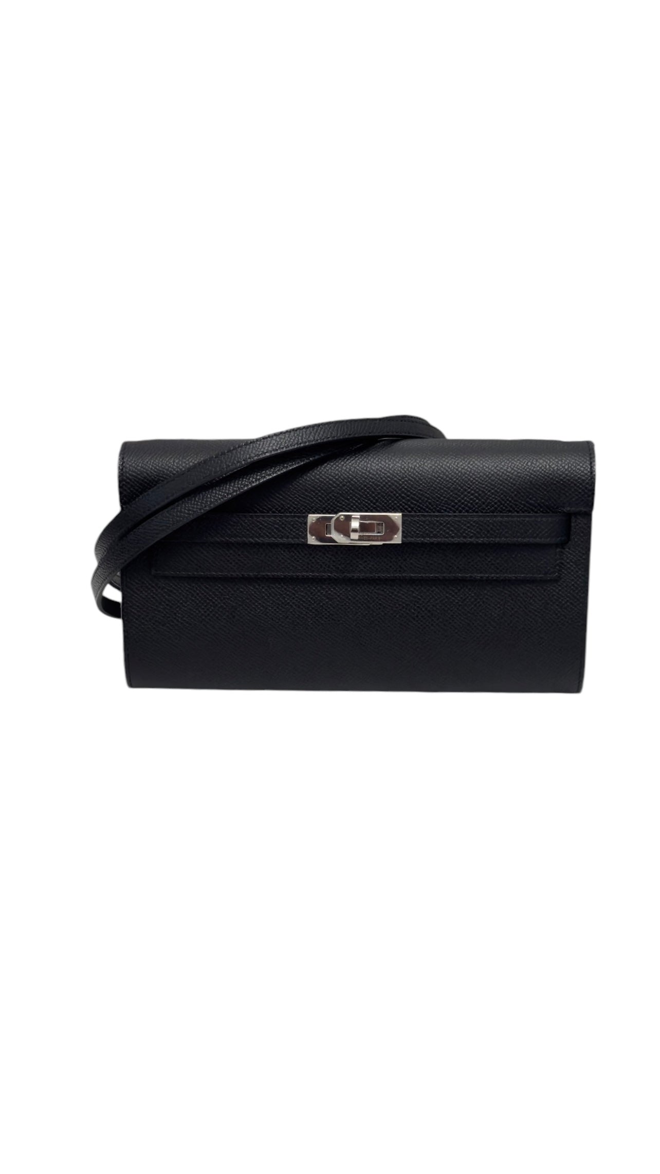 Hermes Kelly To Go Black Epsom Leather Palladium Hardware