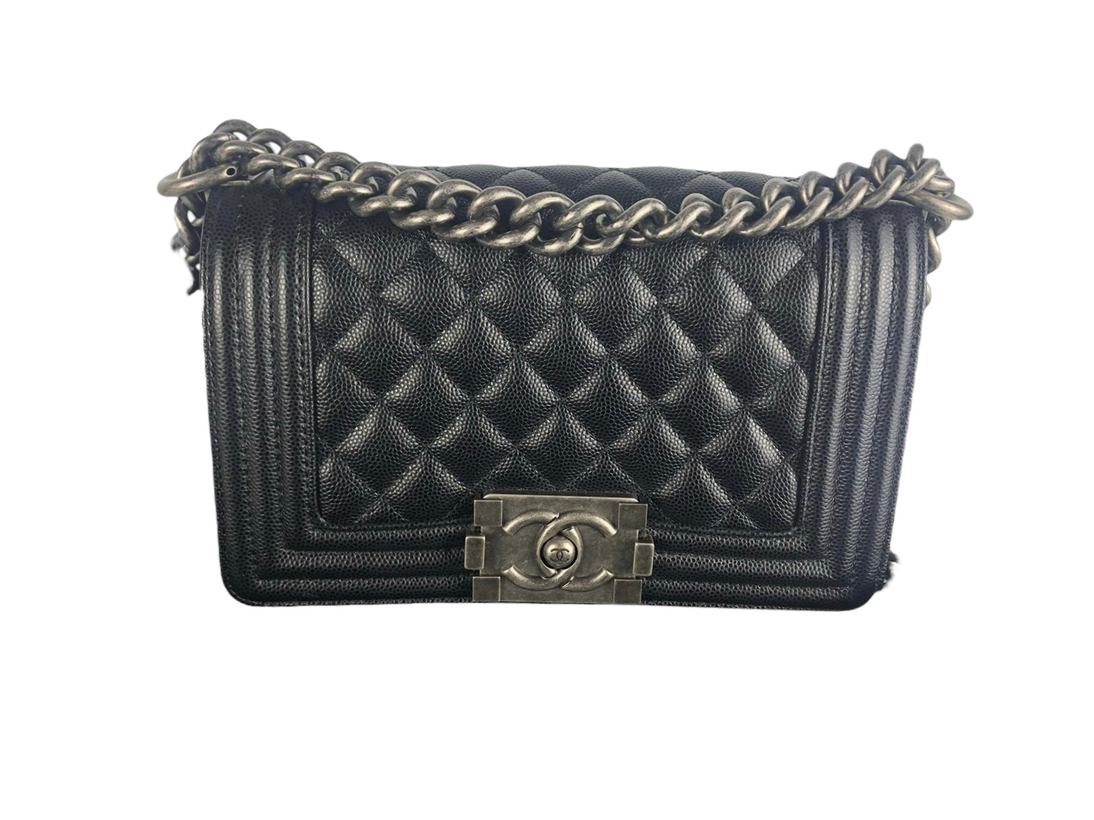 Chanel Leboy Small Quilted Black Caviar / Grained Calfskin, Ruthenium Hardware