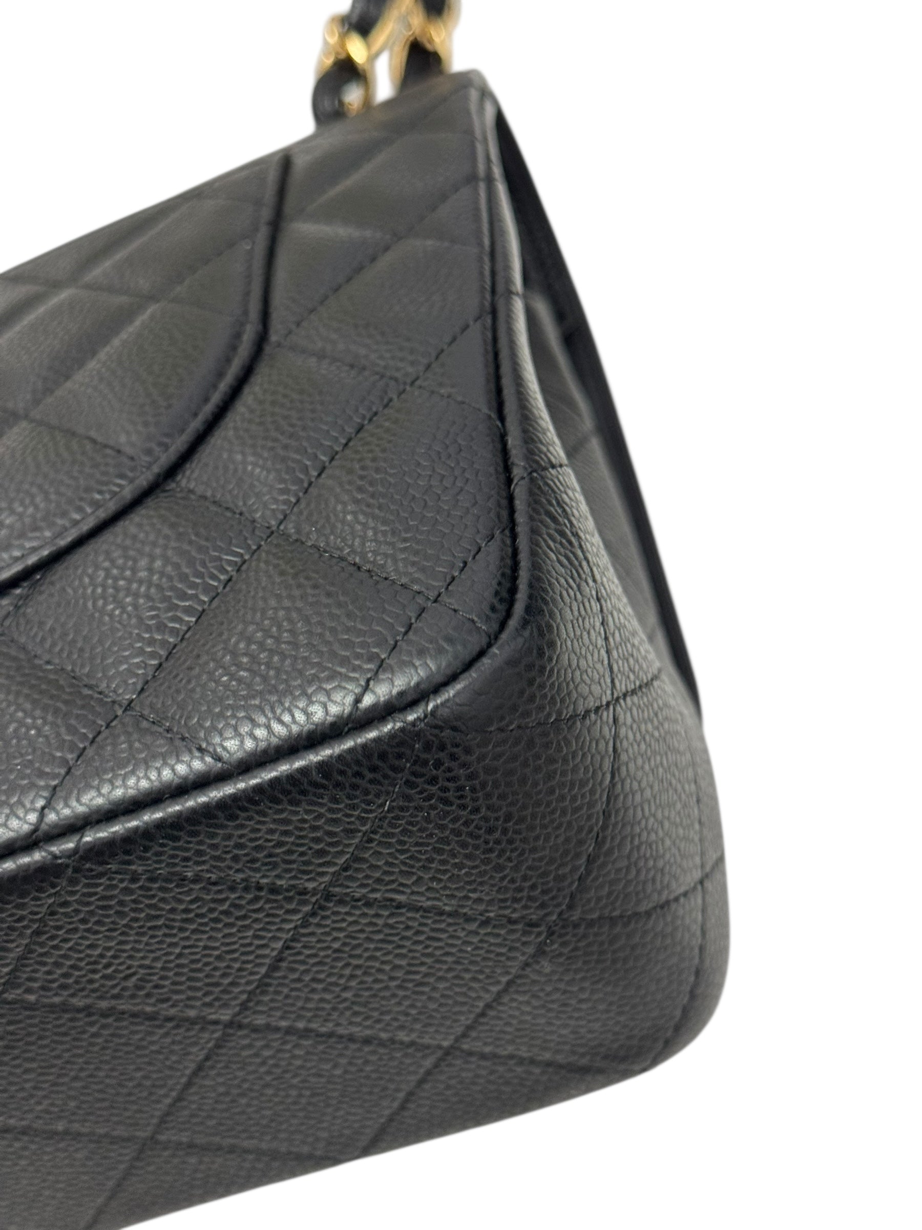 Chanel Timeless Classic Jumbo Black Caviar Gold-tone Hardware