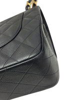 将图片加载到图库查看器，Chanel Timeless Classic Jumbo Black Caviar Gold-tone Hardware
