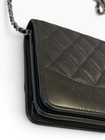 Load image into Gallery viewer, Chanel Gabrielle Quilted Wallet on Chain, Black Calfskin, Mixed-tone Hardware

