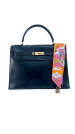 Load image into Gallery viewer, Hermes Kelly32 Sellier Vintage Black Box 24kt Plated-Gold Hardware
