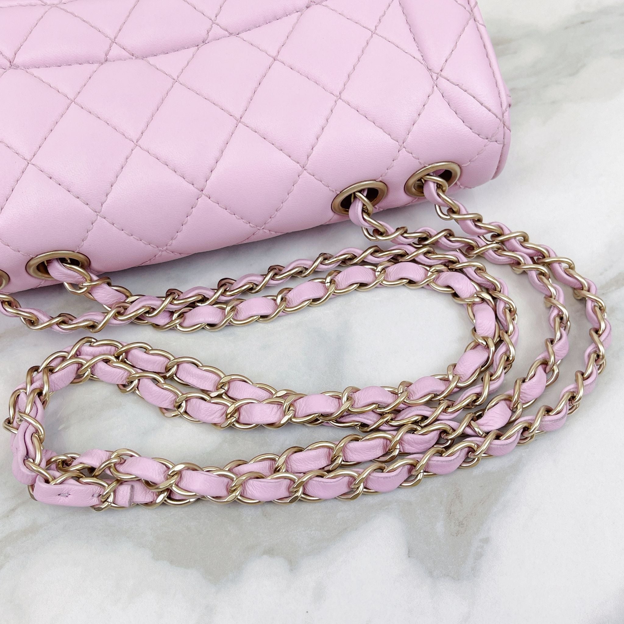 Chanel Mademoiselle Pink Lambskin Gold-tone Hardware