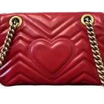 Load image into Gallery viewer, GUCCI GG Marmont Mini Calfskin Matelasse Red GHW
