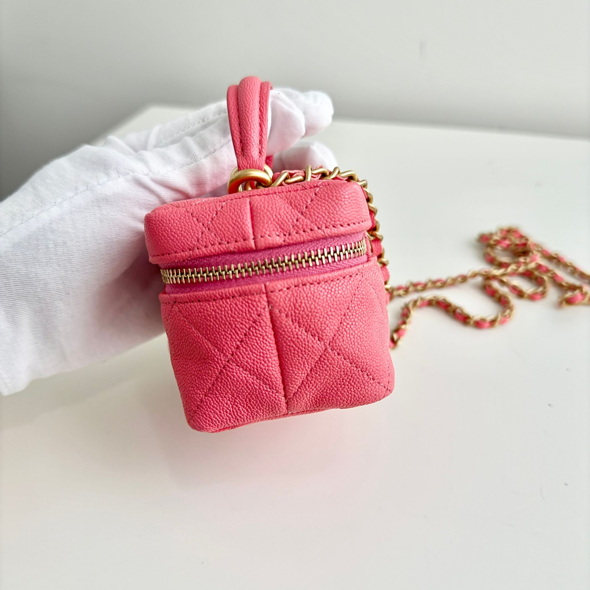 Chanel Micro Vanity Bag Pink Caviar Gold-Tone Hardware