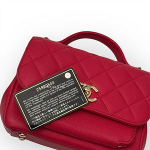 Chanel Business Affinity Strawberry Red Grained Calfskin - Caviar, Gold-tone Hardware