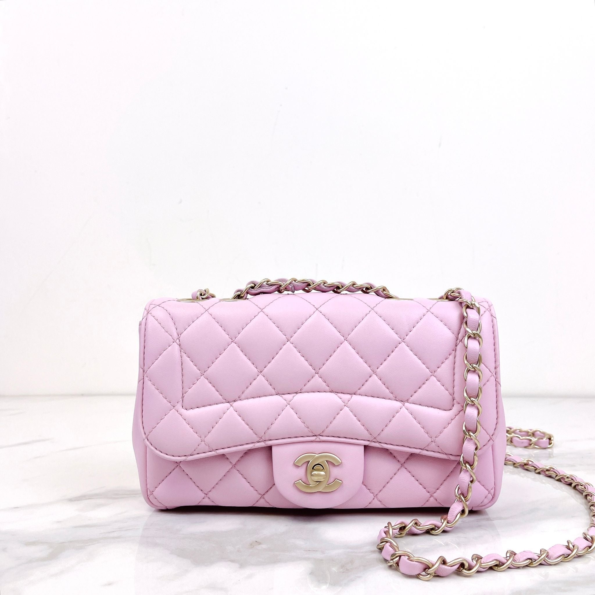 Chanel Mademoiselle Pink Lambskin Gold-tone Hardware