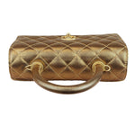 将图片加载到图库查看器，Chanel Coco Handle Mini Diamond Quilted Metallic Gold Caviar, Gold-Tone Hardware
