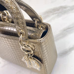 Load image into Gallery viewer, Christian Dior Lady Dior Mini Micro Cannage Pattern Gold
