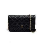 将图片加载到图库查看器，Chanel Classic Wallet on Chain Black Caviar Gold-tone Hardware
