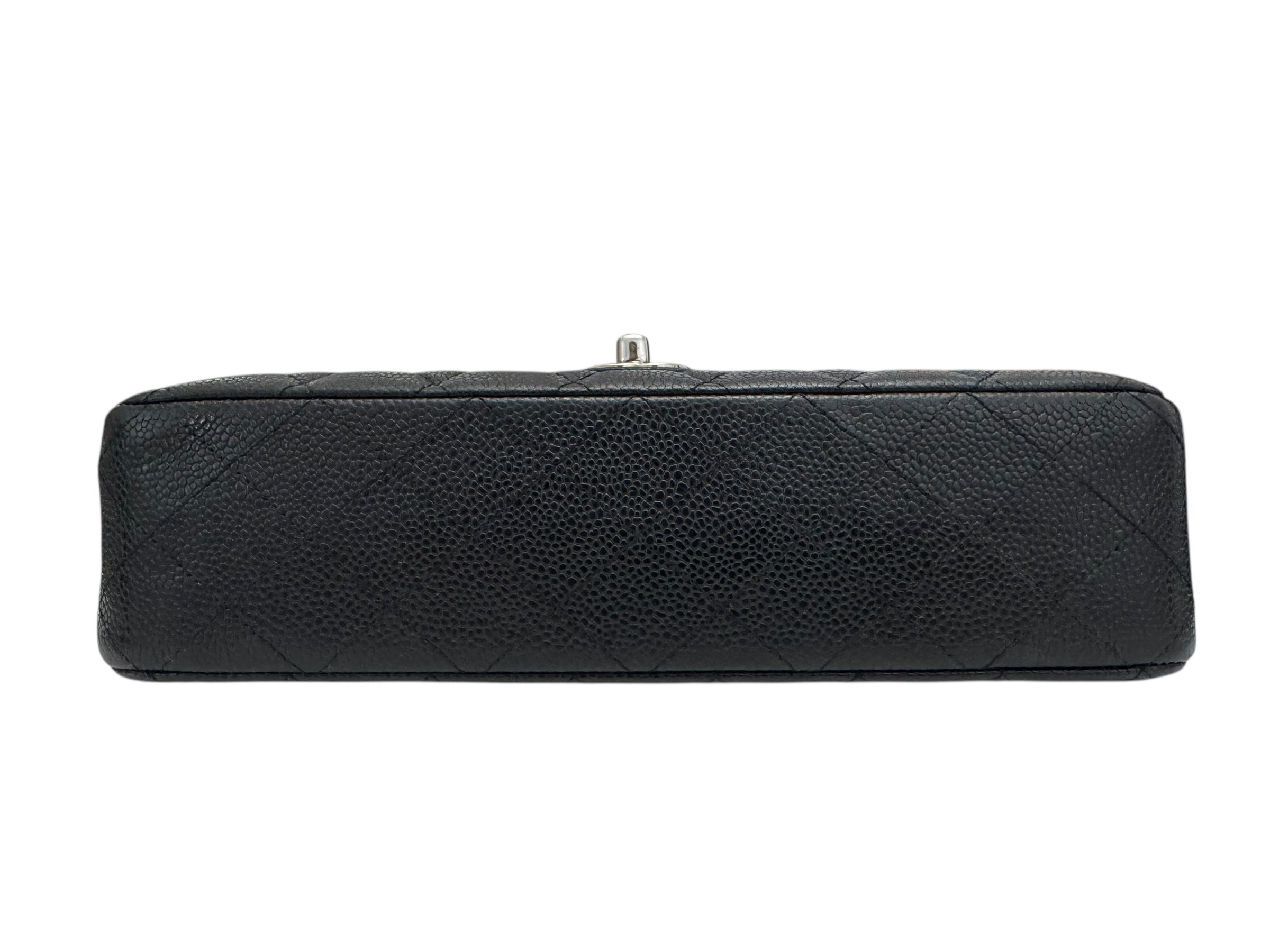 Chanel Timeless Classic Medium M/L Black Caviar Silver-tone Hardware