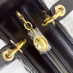 Load image into Gallery viewer, Christian Dior Lady Dior Medium, Black Lambskin Gold-tone Hardware
