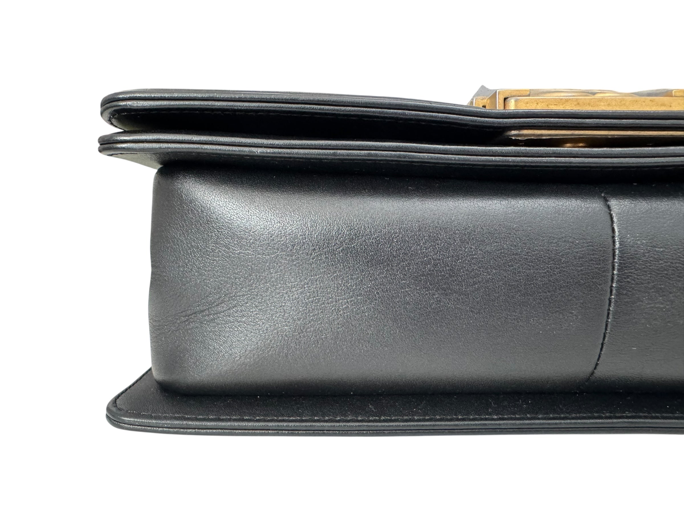 Chanel Leboy Old Medium Black Calfskin Gold-tone Hardware