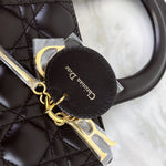 Load image into Gallery viewer, Christian Dior Lady Dior Medium, Black Lambskin Gold-tone Hardware
