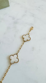 Load image into Gallery viewer, Van Cleef and Arpels Vintage Alhambra Bracelet, 5 Motifs, 18K Yellow Gold, Mother of Pearl
