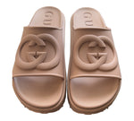 Load image into Gallery viewer, Gucci Mens Interlocking G Platform Slides Sandals 12 Vintage Camel
