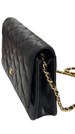 将图片加载到图库查看器，Chanel Classic Wallet on Chain Black Caviar Gold-tone Hardware
