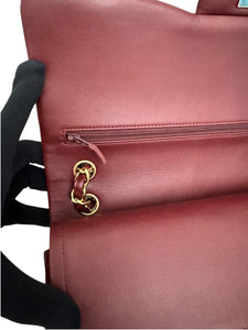 Chanel Timeless Classic Jumbo Burgundy Lambskin Gold-tone Hardware