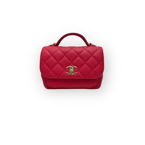 Chanel Business Affinity Strawberry Red Grained Calfskin - Caviar, Gold-tone Hardware