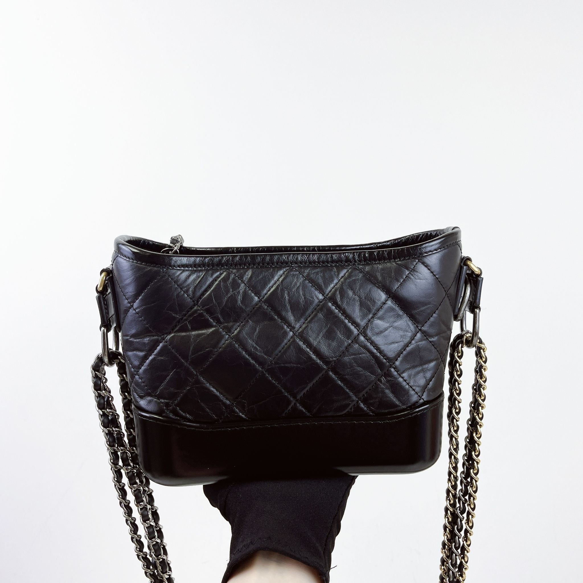 Chanel Gabrielle Small Black Calfskin Mixed Hardware