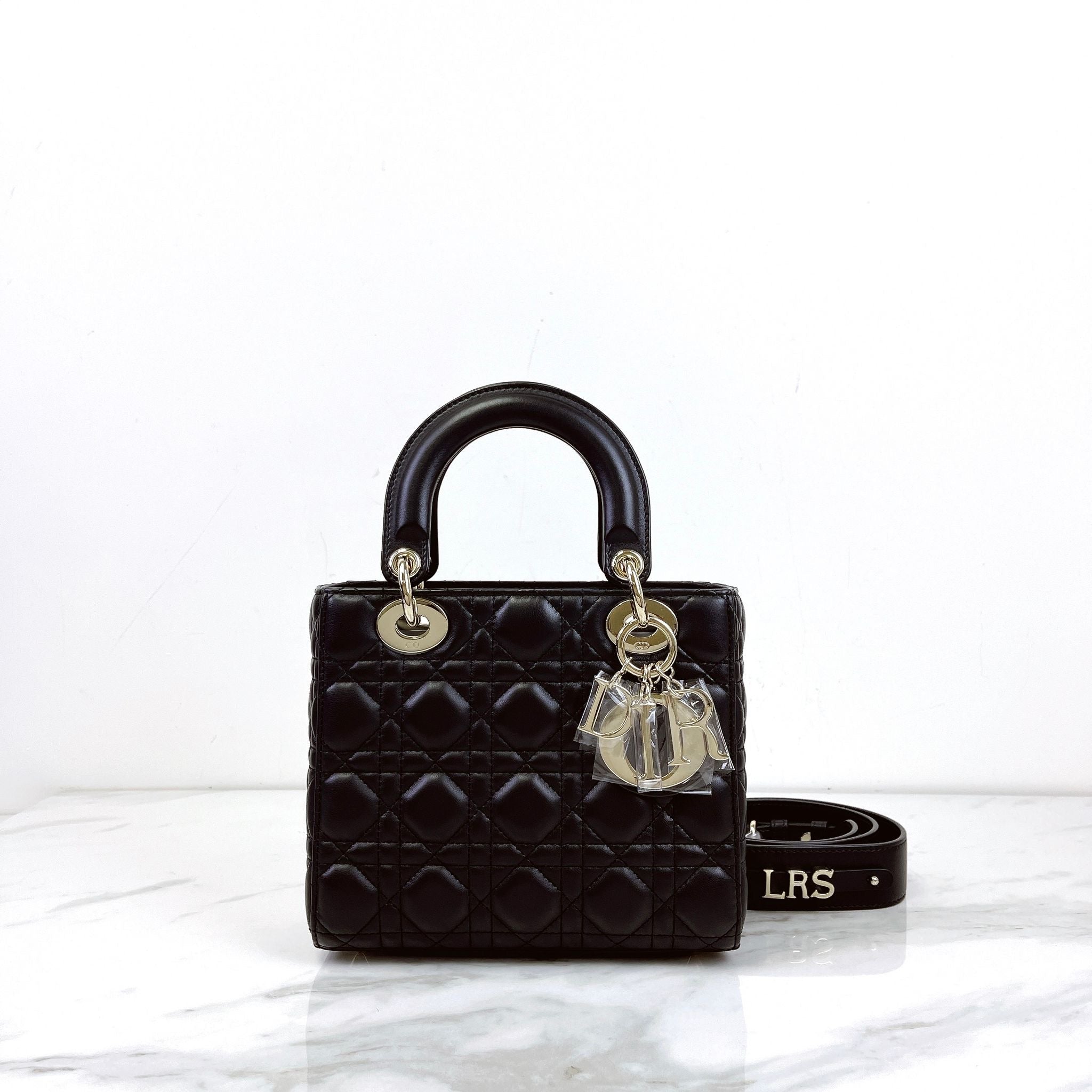 Christian Dior My Lady ABCDior Small Black Lambskin Gold-tone Hardware