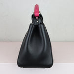 Load image into Gallery viewer, FENDI Peekaboo Iconic Satchel Mini Nappa Colorblock Black SHW
