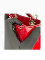 Charger l'image dans la galerie, Christian Dior Lady Dior Medium Red Patent Leather Silver-tone Hardware
