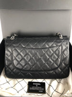 Load image into Gallery viewer, Chanel Timeless Classic Jumbo Black Caviar Silver-tone Hardware
